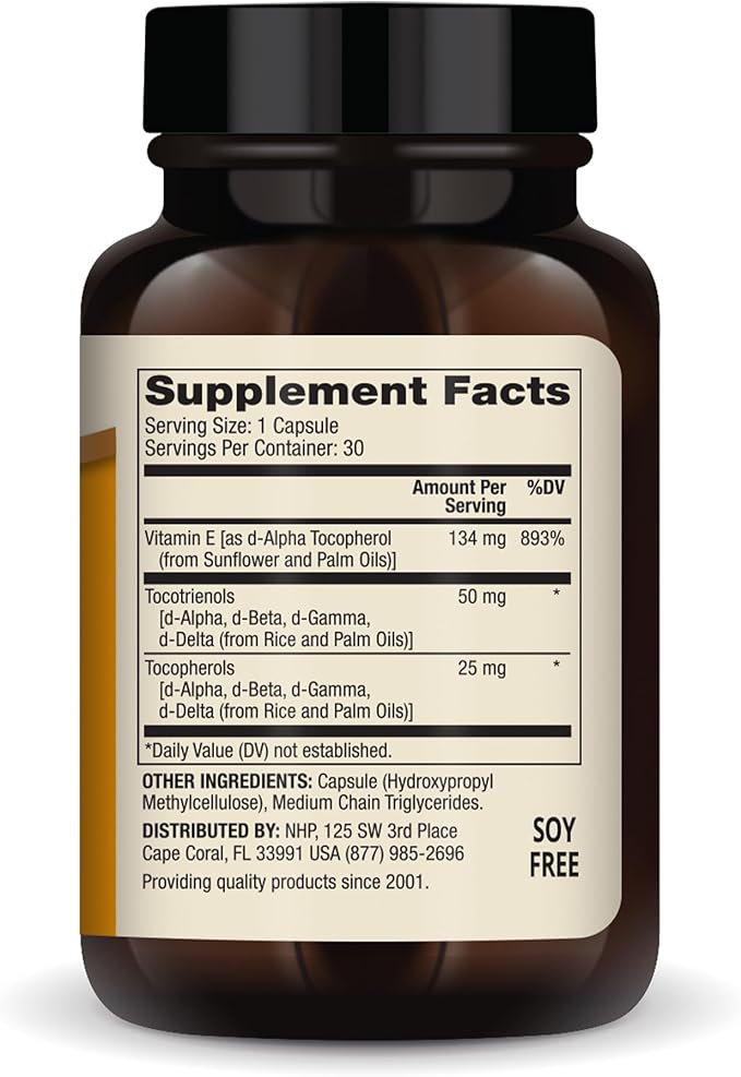 Dr. Mercola Vitamin E - Supports Healthy Skin &amp Antioxidant Status - Tocopherols and Tocotrienols Blend - Non-GMO Gluten-Free &amp Soy-Free - 30 Capsules (30 Servings)