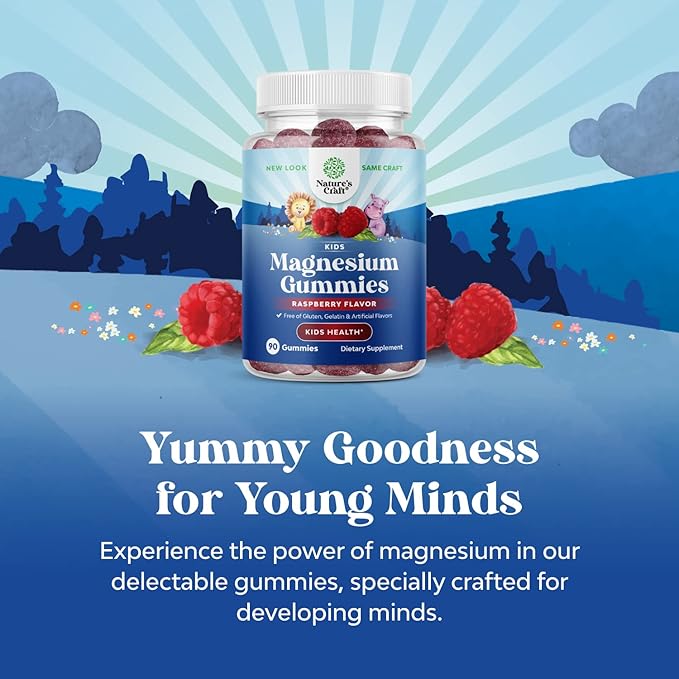 Bundle of Omega DHA Gummies for Kids - Fatty Acids Omega 3 6 9 with Vitamin C for Brain Immunity &amp Vision and Kids Magnesium Gummies - Mag Citrate for Nerve Health Muscles &amp Healthy Heart Sup