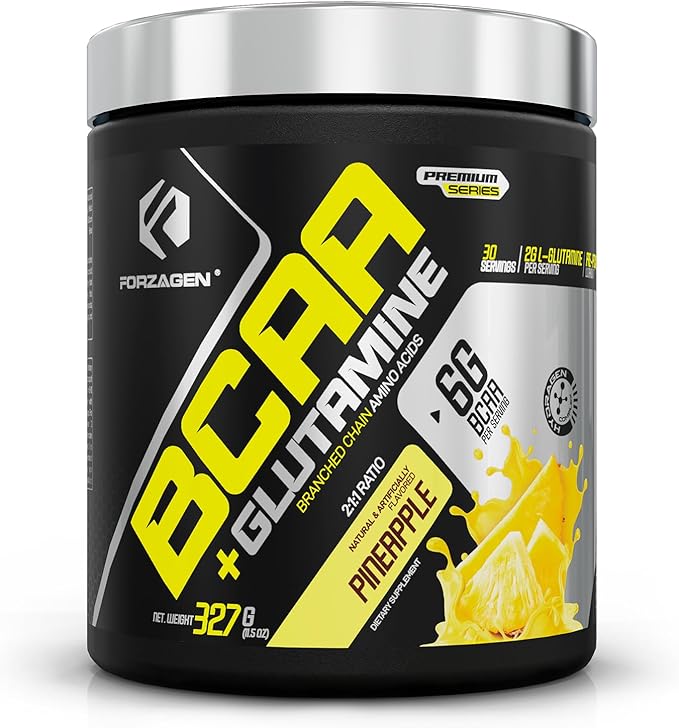 Forzagen BCAAS Amino Acids Powder with Glutamine BCAA Powder Branched Chain Amino Acids Supplements Powder BCAA Lean Energy Pre Workout - Post Workout Muscle Recovery Powder 30 Servings