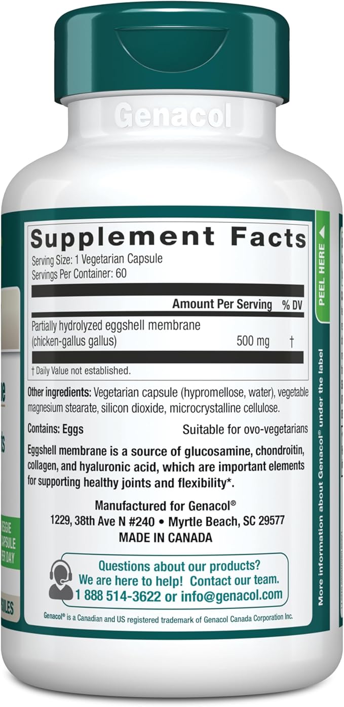 Genacol Ovoflex – Natural Eggshell Membrane Supplement Support Healthy Joints &amp Flexibility Vegetarian Solution for Joint Care Results in 7 Days Value Pack 60 Capsules (60-Day Supply)