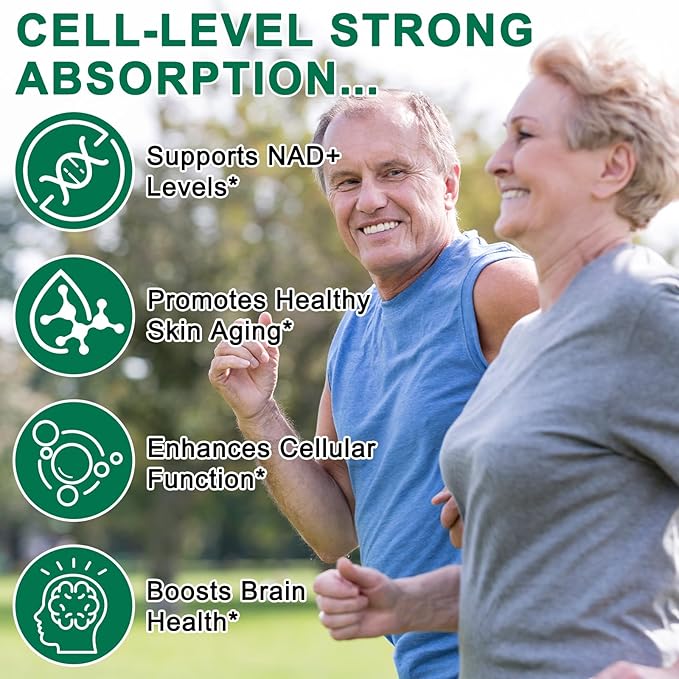 NAD Supplement NAD Nicotinamide Riboside 910 Mg for Men and Women Liposomal Nicotinamide Riboside Resveratrol for Anti-Aging Energy Focus Boost NAD+ - 120 Capsules