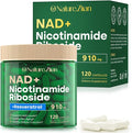 NAD Supplement NAD Nicotinamide Riboside 910 Mg for Men and Women Liposomal Nicotinamide Riboside Resveratrol for Anti-Aging Energy Focus Boost NAD+ - 120 Capsules