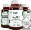 Natural Nutra Soy Lecithin 1200 mg Dietary Supplement - Brain Function Liver Health Hepls Breast Health Memory Boosting Supplement - Gluten-Free BPA-Free 100 Softgels in Recyclable Glass Bottles