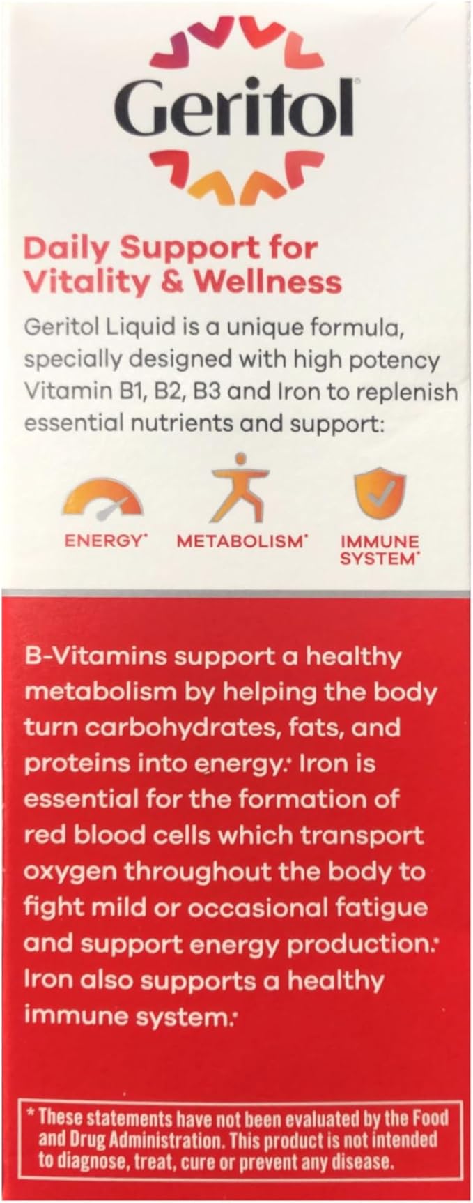 Geritol Liquid Supplement B-Vitamins &amp Iron 12 Fluid Ounce (Pack of 5)