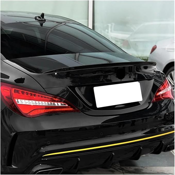 Car Tail Wing Glossy Car Rear Trunk Spoiler Wing Lip Fit for Benz CLA Class C117 CLA200 CLA260 CLA45 Fit for AMG 2013-2019 Tail Tailgate Lip Stylish (Color : Black)