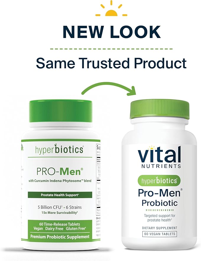 Hyperbiotics Vital Nutrients Pro Men Probiotics | Vegan Advanced Probiotics for Men | Clinically Studied for Prostate Health Digestive Balance and Gut Health* | Gluten Dairy Soy Free | 60 Tablets