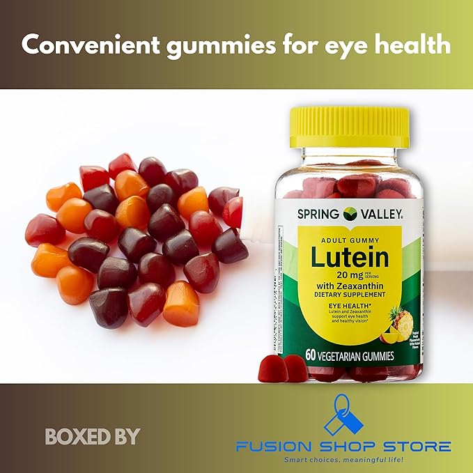 Lutein 20mg- Gummies 60ct with Zeaxanthin (Pack of 1) Boxed by Fusion Shop Store