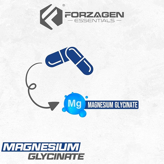 Forzagen Magnesium Glycinate Supplement 500mg 120 Capsules Essential Mineral Support for Nerve Function Muscle Health and Daily Wellness