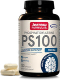 Jarrow Formulas PS100 Phosphatidylserine 100mg Dietary Supplement for Brain Health and Cognitive Function Support 120 Capsules Up to a 120 Day Supply
