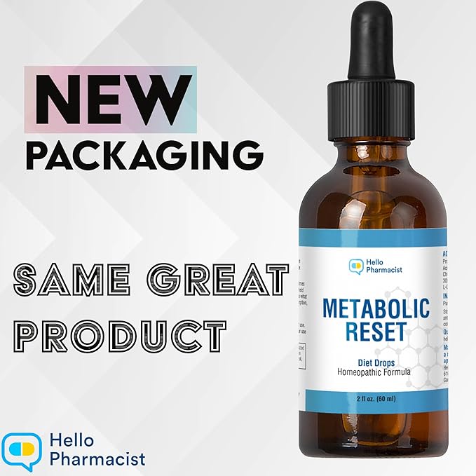 HelloPharmacist Original Metabolic hCG Reset Homeopathic Diet Drops - Original Formula - 2 Ounce - 60mL