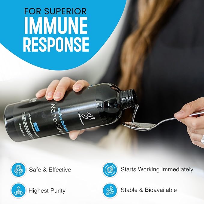 Colloidal Silver w/Nano Technology - 10ppm 16oz - 8X More Effective - Natural Immune Support - Save the Sick Days - Ages 5 &amp Up - Outperforms Higher PPM Silvers - No Taste &amp Smell - 3rd Party