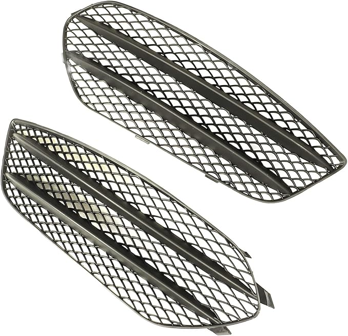 Front Bumper Fog Lamp Grille Black Replacement for CLA‑Class C117 AMG Line CLA45 2013 2014 2015