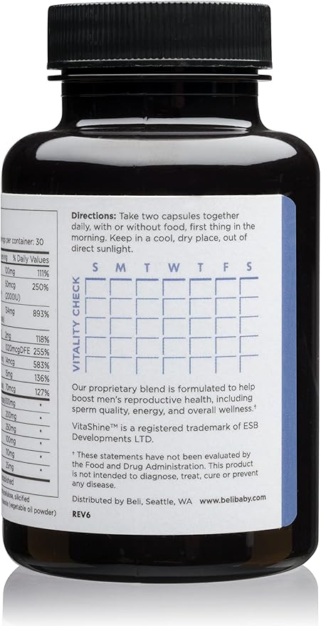 Beli Men Prenatal Multivitamin Preconception Fertility Support Enhanced Sperm Health Sperm Count &amp Motility Testosterone 60 Capsules with Vitamin E B6 B12 Zinc Folate &amp CoQ10 30-Day S