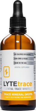 LyteLine Trace Mineral Drops 100ml x 200 Servings - Max-Absorption Ionic Natural Low Sodium Trace Minerals Concentrate to Balance the Body's pH - Non-GMO Vegan Kosher and Keto Friendly