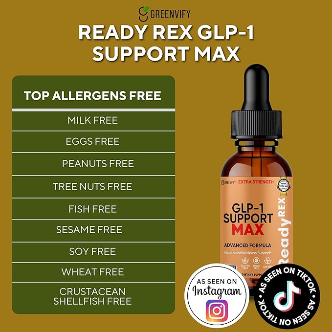 GLP-1 Support Max Advanced Formula L-Arginine HCl L-Glutamine L-Tryptophan 60 Servings 2 fl oz (2)