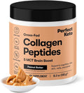 Perfect Keto Collagen Peptides Protein Powder with MCT Oil Hydrolyzed Collagen Type I &amp III Supplement Gluten Free Grass Fed Low Carb Keto Coffee Creamer Collagen for Women &amp Men Peanut