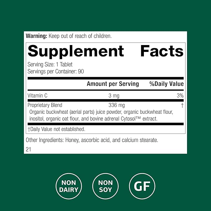 Standard Process Cyruta - Healthy Metabolic Process &amp Circulation Support Supplement - Healthy Heart Supplement with Organic Buckwheat Flour &amp Bovine Adrenal Cytosol Extract - 90 Tablets