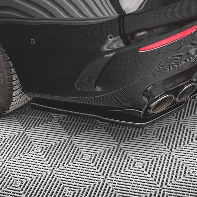 Compatible for Mercedes Benz CLA Class C118 CLA35 CLA45 AMG 2020 - Up Rear Bumper Side Splitter Spoiler Lip Cover Trim by Gloss Black