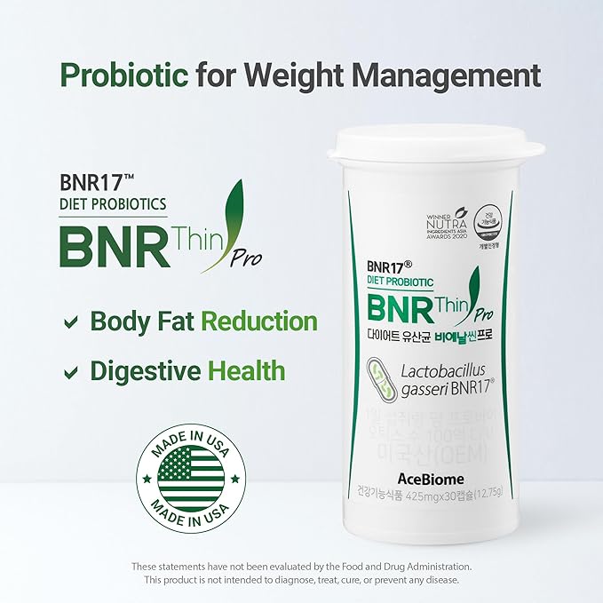 BNRThin Pro Probiotic Lactobacillus Gasseri BNR17 10 Billion CFU Guaranteed Digestive Health 30Capsules x 6packs