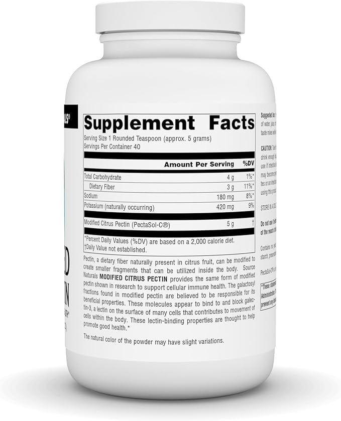 Source Naturals Modified Citrus Pectin Powder for Cellular Immune Health200 Grams