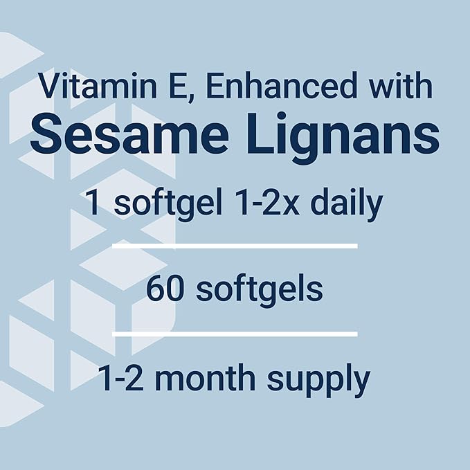 Life Extension Gamma E Mixed Tocopherols Healthy Aging Vitamin E Supplement Enhanced with Sesame lignans Gluten-Free Non-GMO 60 softgels