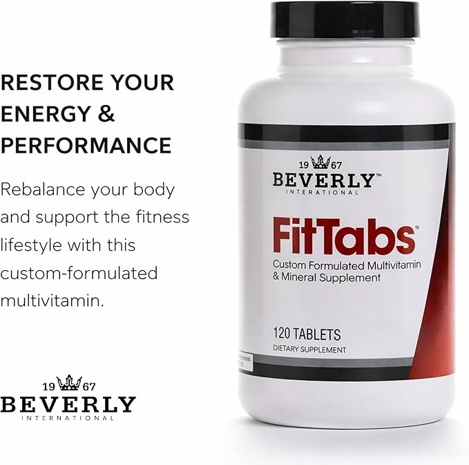 Beverly International Fit Tabs Daily Multi-Vitamin/Mineral with Iron Peptonate120 Tablets. (30 Servings) Notice the Difference. Don’t Miss Out on the Healthy Benefits. Your Mind &amp Body is Priorit