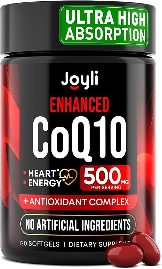 High Absorption CoQ10 500MG - Co Q 10 Supplement 120 Softgels for Heart Health&ampEnergy Production - Enhanced CoQ10 Nutritional Supplements with Coenzyme Q10 - Alternative to coq10 400mg softgels