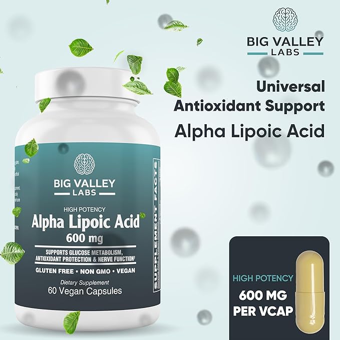 Alpha-Lipoic Acid 600 mg – High-Potency Antioxidant Support – Supports Cellular Health &amp Energy Metabolism – Vegan Non-GMO Gluten-Free – 60 Capsules