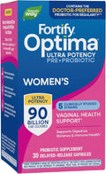 Nature's Way Fortify Optima Probiotic for Women Ultra Potency Probiotic for Vaginal Health* 90 Billion Live Cultures Supports Digestive Balance and Immune Health* 30 Capsules (Packaging May Vary)