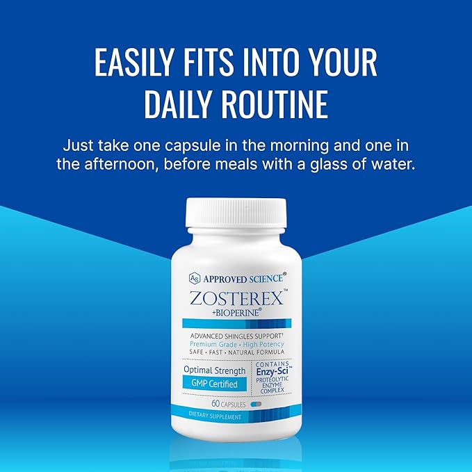 Approved Science Zosterex - Extra-Strength L-Lysine 1000mg Vitamin B Complex Zinc - Immune Support &amp Cold Sore Treatment - 360 Vegan Capsules - 6 Bottles