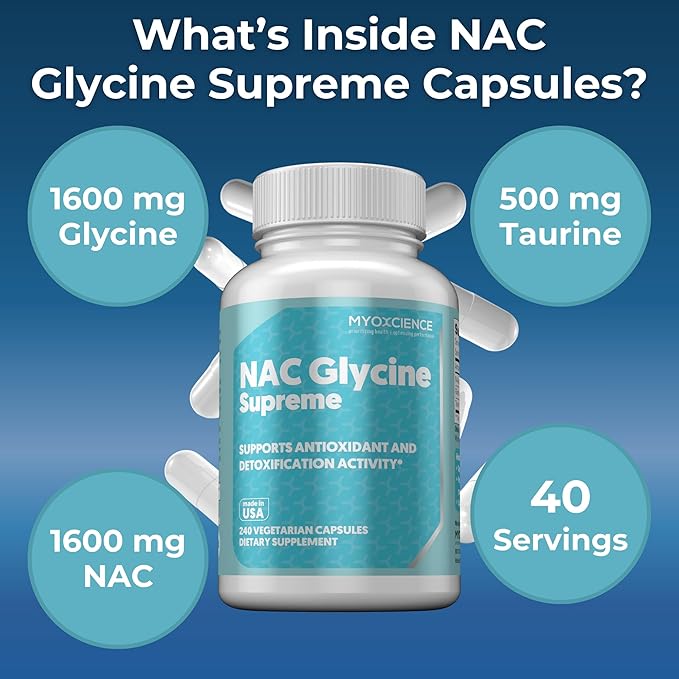 MYOXCIENCE NAC Supreme Capsules | 1.6 G N-Acetyl-L-Cysteine per Serving | 40 Servings