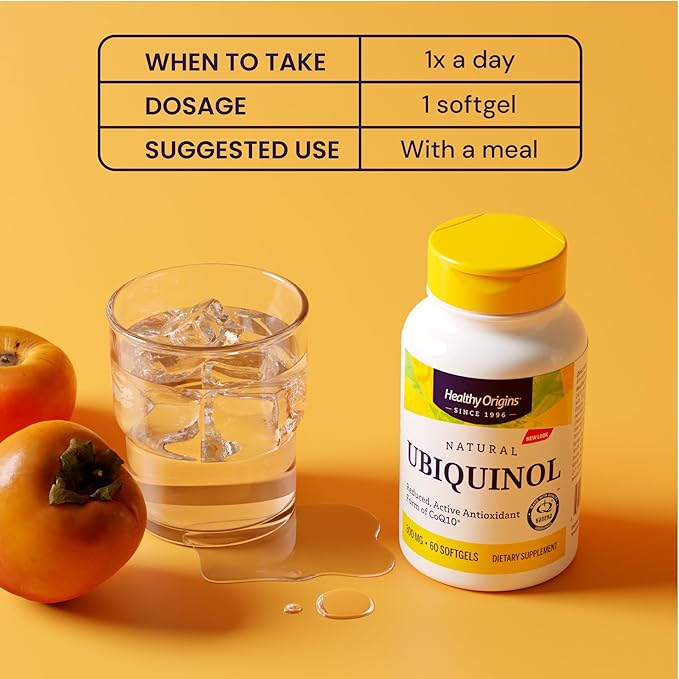 Healthy Origins Ubiquinol (Active Form of CoQ10) 300 mg - Ubiquinol Supplements for Heart Health &amp Antioxidant Support - Gluten-Free &amp Non-GMO Supplement - 150 Softgels