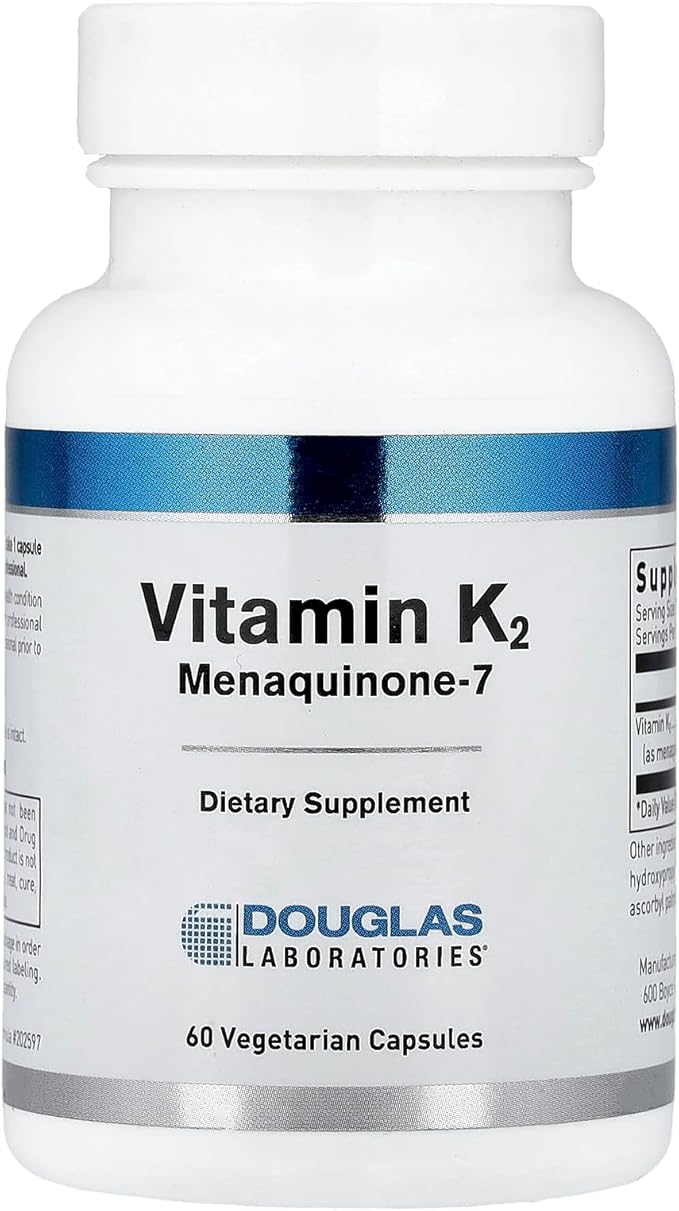Douglas Laboratories Vitamin K2 - 90 mcg MK-7 - Supports Bone Formation Calcium Use Heart Health &amp Blood Vessels* - Vegetarian Formula - 60 Capsules