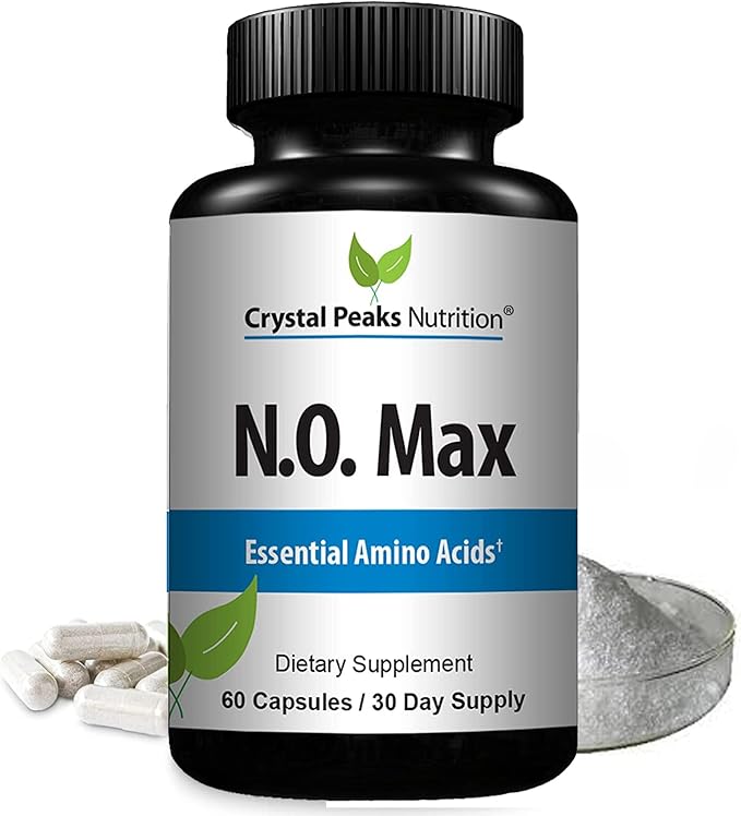 N.O. Max Nitric Oxide Supplement - L Arginine Citrulline Malate AAKG Beta Alanine Amino acids - 60 Capsules