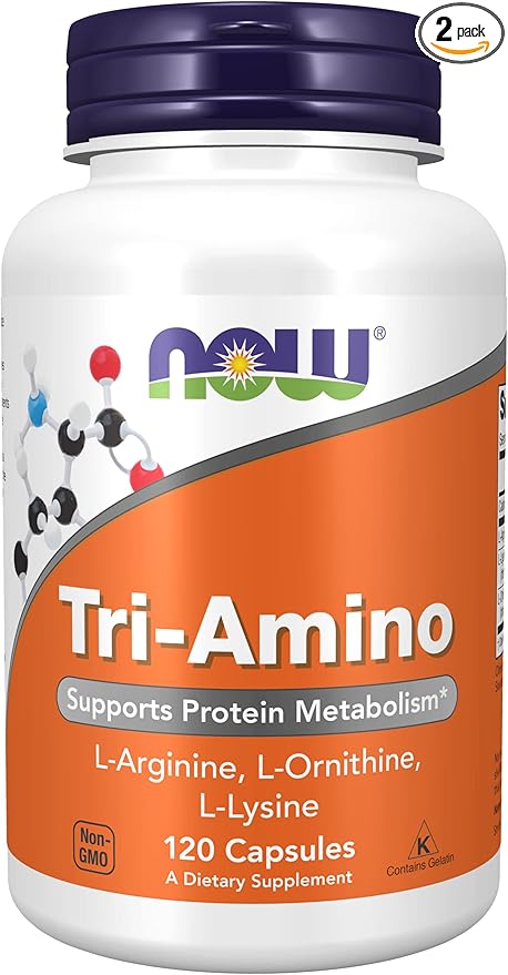 NOW Foods TRI-Amino 120 Caps (Pack of 2)