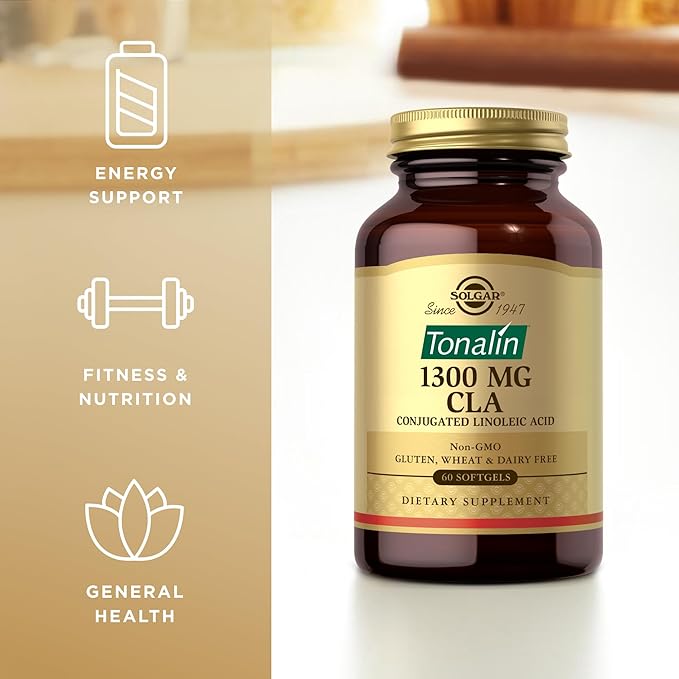 Solgar Tonalin CLA 1300 mg - 60 Softgels - Conjugated Linoleic Acid - Non-GMO Gluten Free Dairy Free - 60 Servings (Pack of 2)