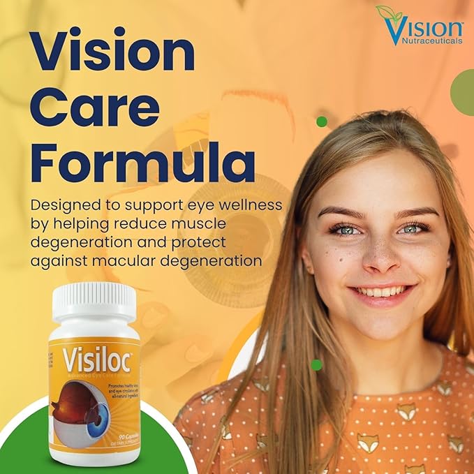 Vision Nutra Visiloc with Nattokinase 3000 FU NSP-2 &amp Vitamin K2 | Support Macular Function Visual Clarity &amp Circulatory Wellness | 90 Vegan Capsules