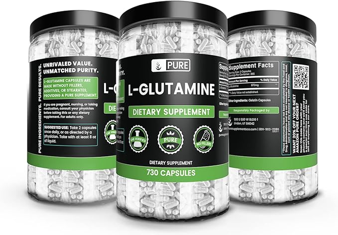 Pure Original Ingredients L-Glutamine (730 Capsules) No Magnesium Or Rice Fillers Always Pure Lab Verified