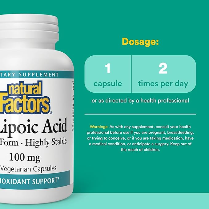 Natural Factors R-Lipoic Acid Antioxidant Support 60 Capsules