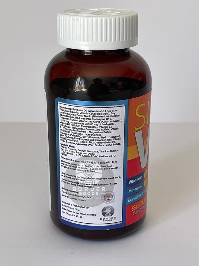 Simi VF Multivitamin with Coenzyme Q10 – 100 Capsules – Contains Vitamins A B C D E Zinc &amp Iron