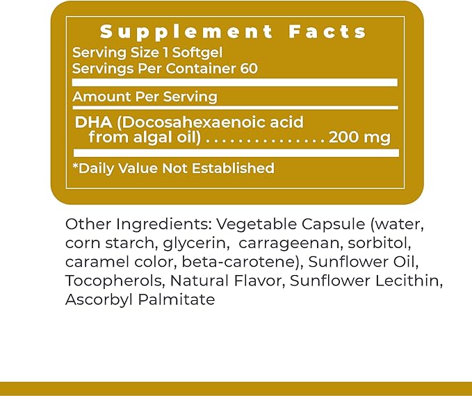 Premier Research Labs Premier DHA - Vegan DHA with Omega 3 Fatty Acids Algae Based DHA for Women &amp Men Natural DHA Supplement Suitable for Vegans- 60 Vegetarian Softgel Capsules