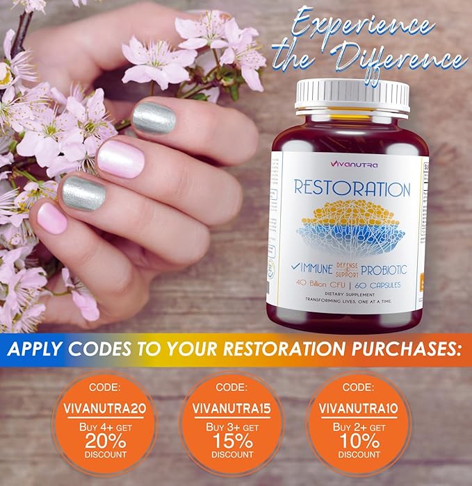 Restoration Toenail Fungus Treatment Probiotic Pills - Nail Fungus Treatment For Toenail fungus Fungi Foot Repair Extra strength Intensive Toe Nail renewal feet Fungus Supplement - Month Supply 60ct