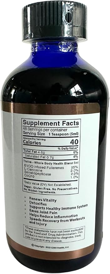 Thrive Whole Body Health (1) 8 oz Carbon 60 C60 C 60 Saturation Level of at Least 0.08 mg/ml