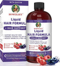 Liquid Multivitamin for Hair Formula | Biotin 2500mcg | Healthy Hair Habits | Clinically Tested for Thicker Hair &amp Skin Elasticity for Women | Ages 18+ | 16 Fl Oz (Blueberry Pomegranate Flavor)