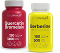 LongLifeNutri Quercetin 1000 mg with Bromelain 200 mg &amp Berberine HCl 500 mg Bundle – 120 + 180 Vegetarian Capsules 2–6 Month Supply Botanical Alkaloid Complex Non-GMO GMP Certified Made in U