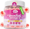 Myo-Inositol &amp D-Chiro Ideal 40:1 Inositol + Omega-3(3:1) Gummies Hormone Balance for Women | Sugar Free Inositol Gummies w/Omega 3 DHA:EPA (3:1) Inositol Supplement for Cycle Health Vegan 60