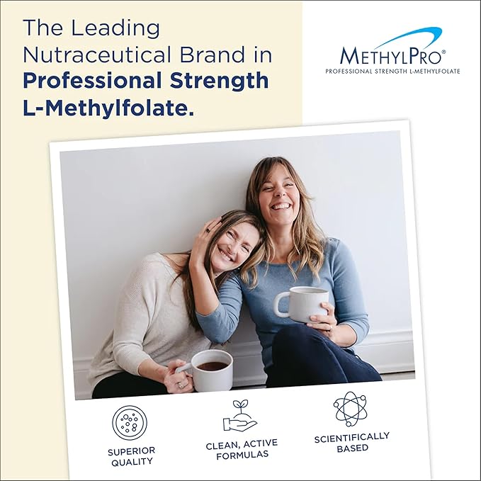 MethylPro 15mg L-Methylfolate (60 Capsules) - Professional Strength Active Methylfolate 5-MTHF Supplement for Mood Brain Health + Immune Support Non-GMO + Gluten-Free with No Fillers
