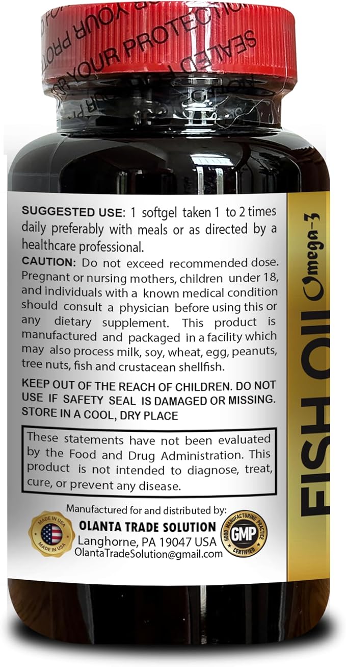 Wild Alaskan Fish Oil - Omega 3 Fatty Acids Including EPA DHA DPA Omega-3 Wild Alaskan Salmon Oil Supports Heart and Brain Health with Omega-3-1 Bottle 60 Softgels