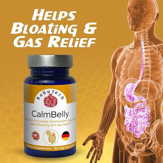CalmBelly Helps Normalize Digestive Processes Support Active Enzymes Probiotics for Digestive Health Supplements for Women and Men Formula for Overall Wellness 180 Count (Pack of 3)