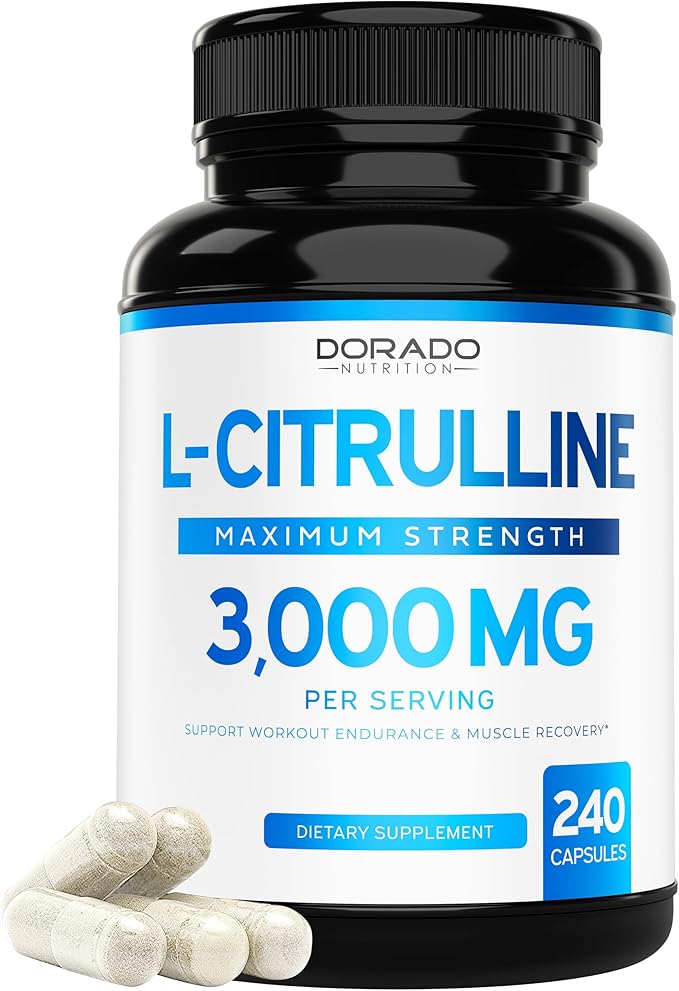 L Citrulline 3000mg Supplement (240 Count) - Support L Arginine &amp Nitric Oxide Pills - L Citrulline Powder (3g) - Arginine &amp Nitric Oxide Booster Powder for Stamina &amp Endurance - Vegan &am